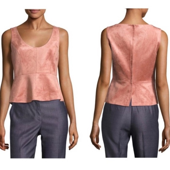 BCBG MaxAzria Cladiana Suede Peplum Top - Picture 3 of 16